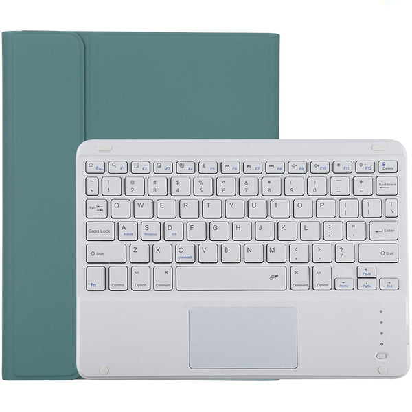 Bluetooth Keyboard & Tablet Case For Ipad 10.2 / Air 2019 Detachable Touch Pad Pen Slot Holder Microfiber Leather Dark Green White Keyboards