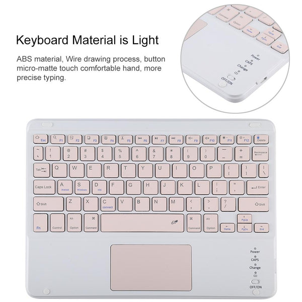 Bluetooth Keyboard & Tablet Case For Ipad 10.2 / Air 2019 Detachable Touch Pad Pen Slot Holder Pink Leather Dark Green Keyboards