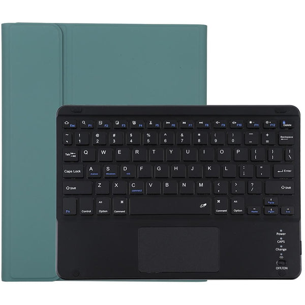 Bluetooth Keyboard & Tablet Case For Ipad 10.2 / Air 2019 Detachable Touch Pad Pen Slot Holder Microfiber Leather Dark Green Black Keyboards