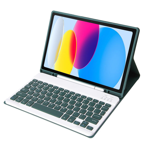 Parallel Deals Ultra Thin Bluetooth Keyboard Leather Tablet Case For Ipad 10.9 2022 With Pen Slot Dark Green Laptop Cases & Bags