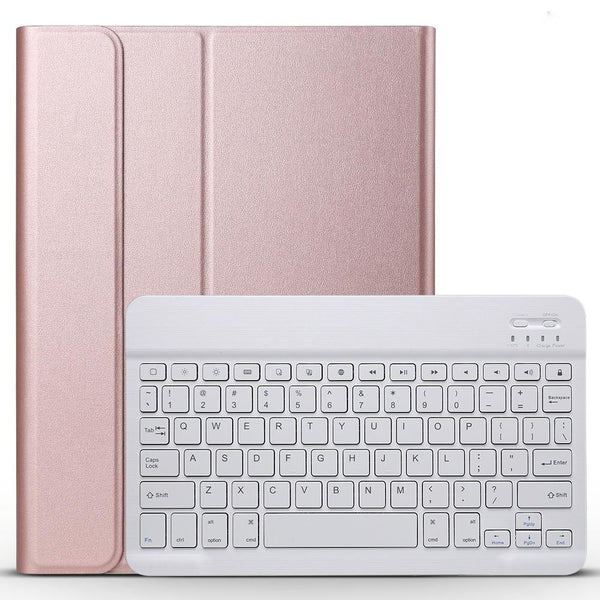 Bluetooth Keyboard & Leather Tablet Case For Ipad Pro 11 Detachable Brushed Texture Horizontal Flip Holder Rose Gold Keyboards