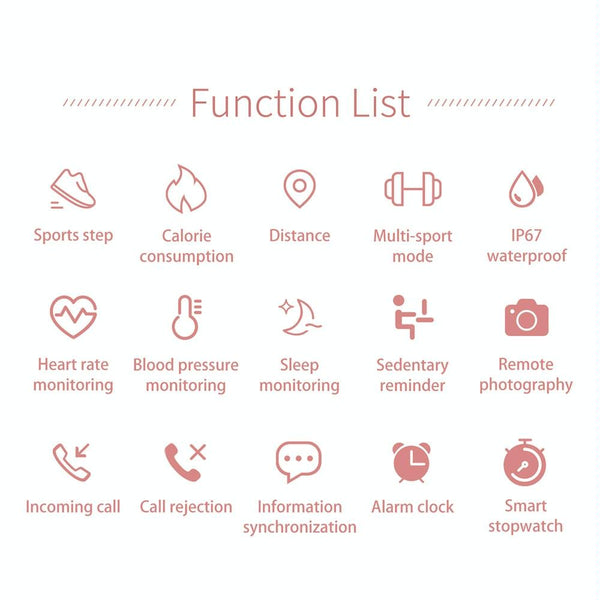 Waterproof Smart Bracelet With Lcd Screen And Heart Rate Monitor Rose Gold Smart Watches