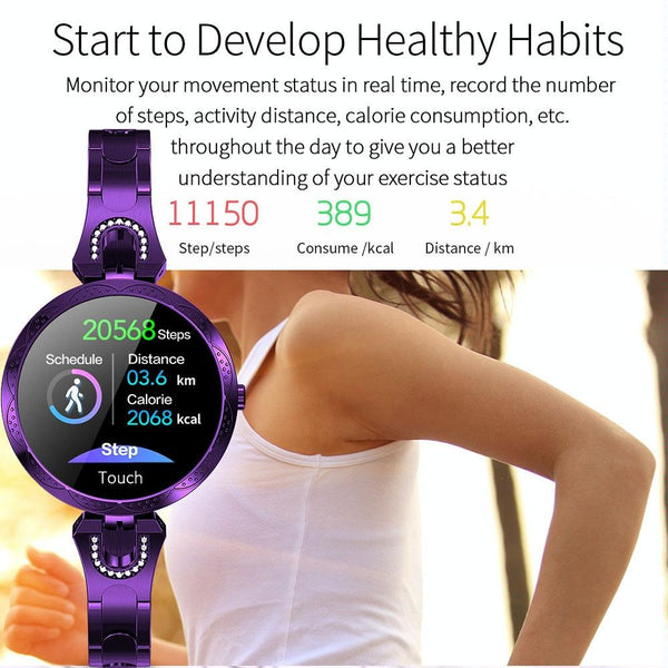 Waterproof Smart Bracelet With Lcd Screen And Heart Rate Monitor Rose Gold Smart Watches