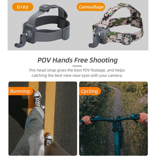 360 Degree Head Strap For Action Cameras_Grey Straps & Hand Grips