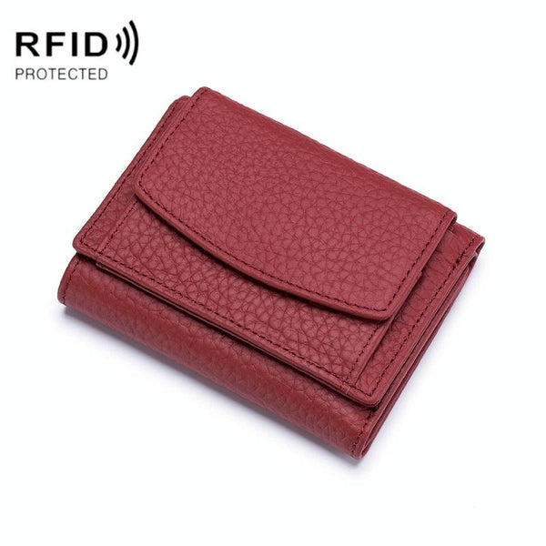 Compact Rfid Leather Coin Purse Wallet Secure & Stylish Dark Green Wallets