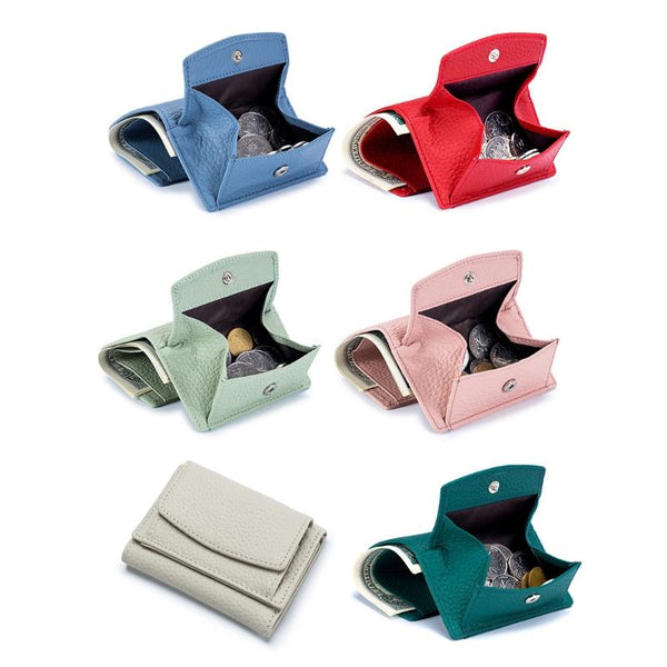 Compact Rfid Leather Coin Purse Wallet Secure & Stylish Dark Green Wallets