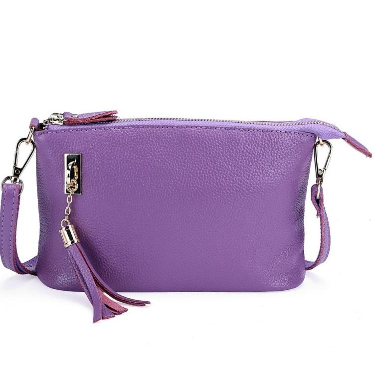 Fringed One Shoulder Bag For Women Large Capacity Casual Light Purple Women's Bags & Handbags