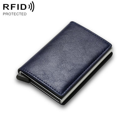 Carbon Fiber Rfid Wallet For Men Blue Wallets