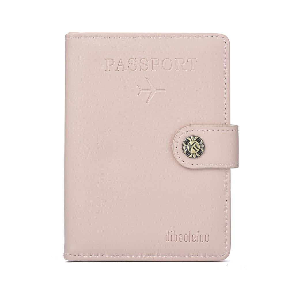 Multi Functional Passport Case With Buckle Dibaoleiou Pu Leather Pink Wallets