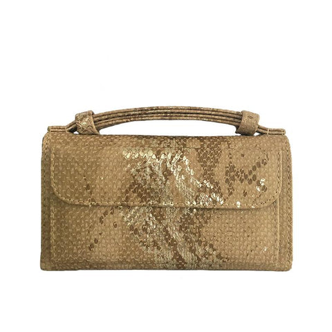 Snake Sequins Print Wrist Bag Multifunctional Chain One Shoulder Diagonal Wallet Khaki Wallets
