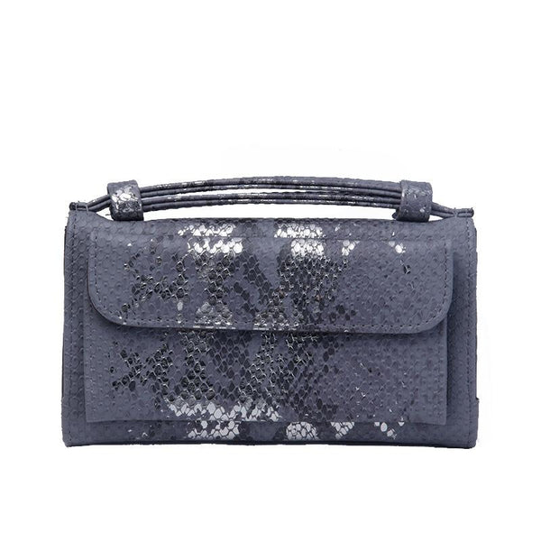 Snake Sequins Print Wrist Bag Multifunctional Chain One Shoulder Diagonal Wallet Khaki Wallets