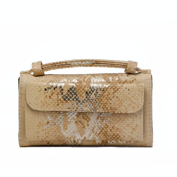 Snake Sequins Print Wrist Bag Multifunctional Chain One Shoulder Diagonal Wallet Khaki Wallets