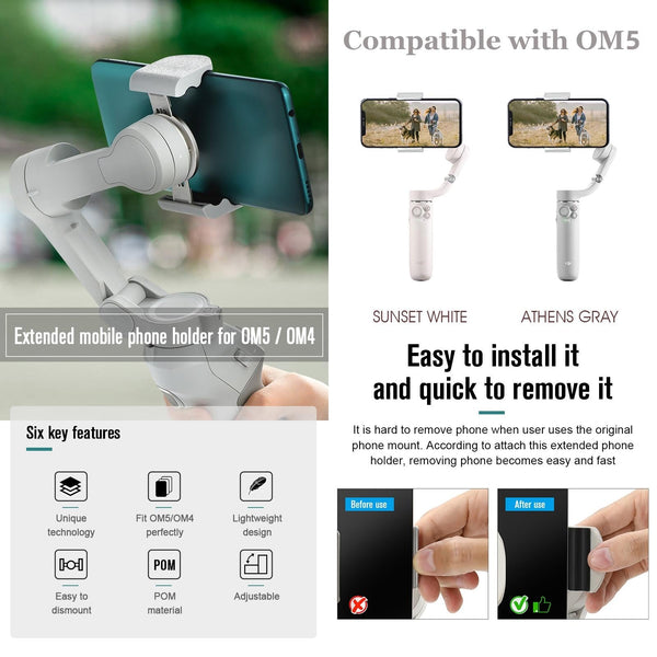 Om4 Handheld Gimbal Magnetic Buckle Expansion Bracket Stabilizers