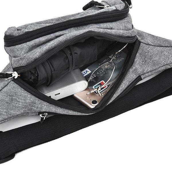 Waterproof Multi Pocket Chest Bag For Sports Grey Bags