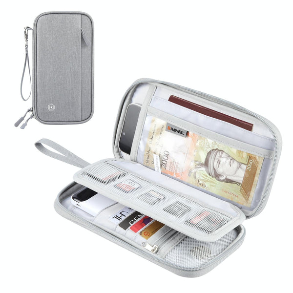 Clutch Bag Passports Cards Travel Documents Grey Other Travel Accessories