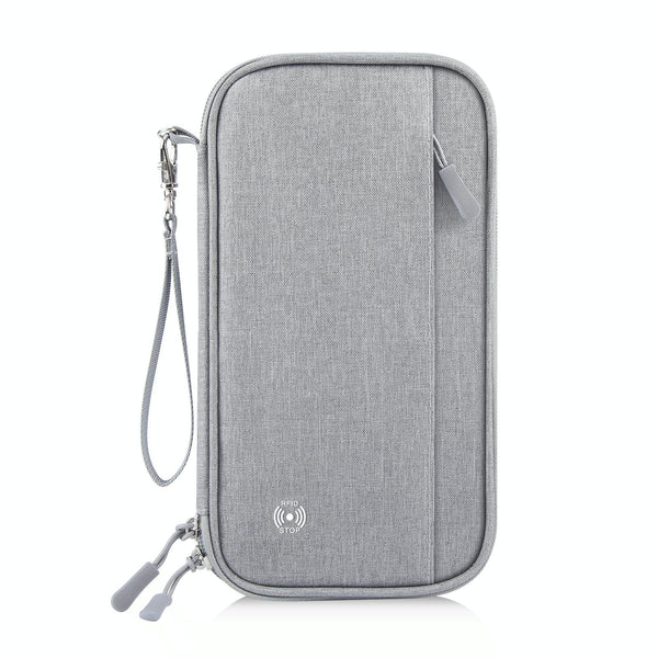 Clutch Bag Passports Cards Travel Documents Grey Other Travel Accessories
