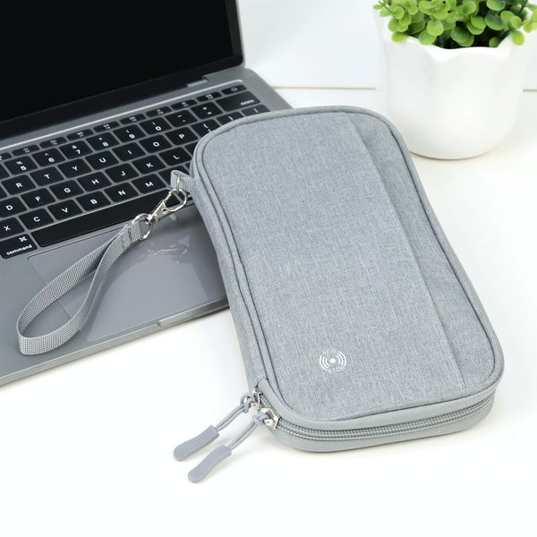 Clutch Bag Passports Cards Travel Documents Grey Other Travel Accessories