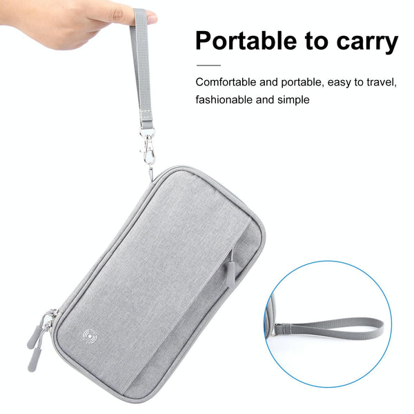 Clutch Bag Passports Cards Travel Documents Grey Other Travel Accessories