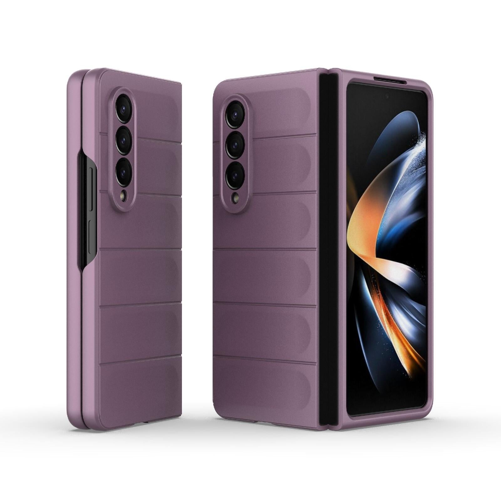 For Samsung Galaxy Z Fold4 5G Foldable Shockproof Phone Case With Magic Shield Slim Design Purple Other Mobile Accessories