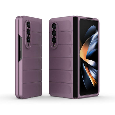 For Samsung Galaxy Z Fold4 5G Foldable Shockproof Phone Case With Magic Shield Slim Design Purple Other Mobile Accessories