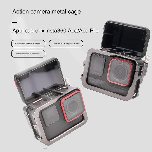 Aluminum Alloy Metal Rabbit Cage For Insta360 Ace Pro Camera Cases Bags & Covers