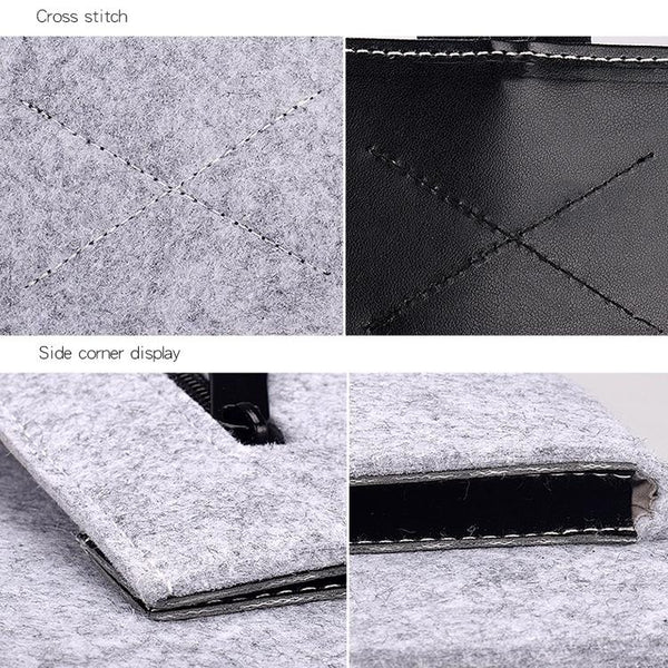 15.4 Inch Grey Felt Laptop Inner Bag With Multi Purpose Button Laptop Cases & Bags