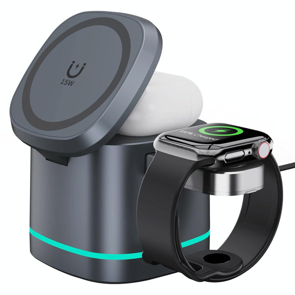 15W 3 In Magnetic Wireless Charger Grey Chargers & Cradles