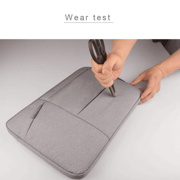 15.6 Inch Grey Laptop Tablet Bag With Multiple Pockets Portable & Stylish Laptop Cases & Bags