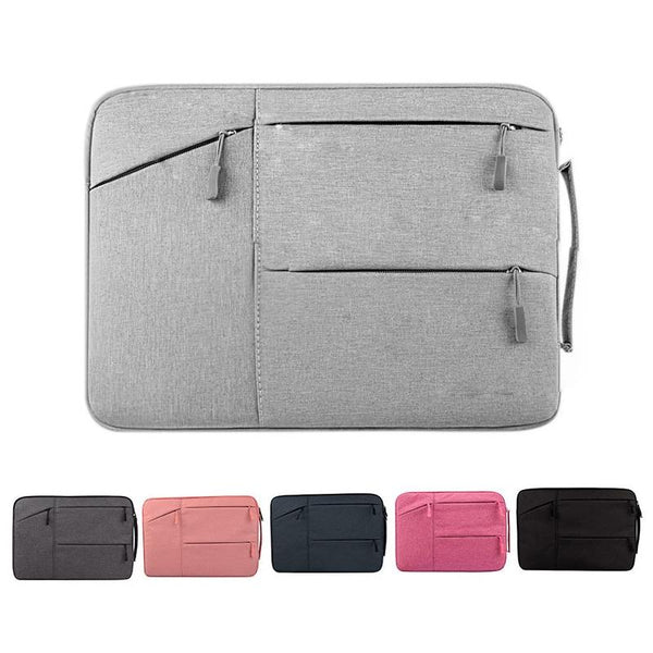 15.6 Inch Grey Laptop Tablet Bag With Multiple Pockets Portable & Stylish Laptop Cases & Bags