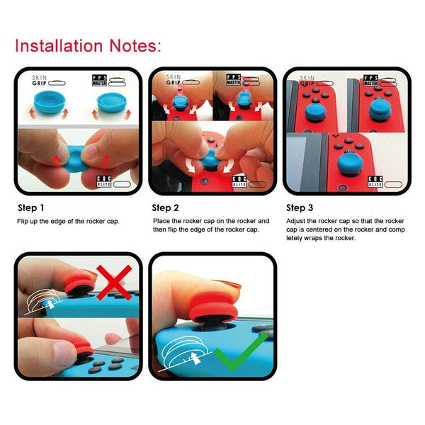 Ps4 Gamepad Rocker Cap Button Cover For Ns Pro Green + Red Bags Skins & Travel Cases