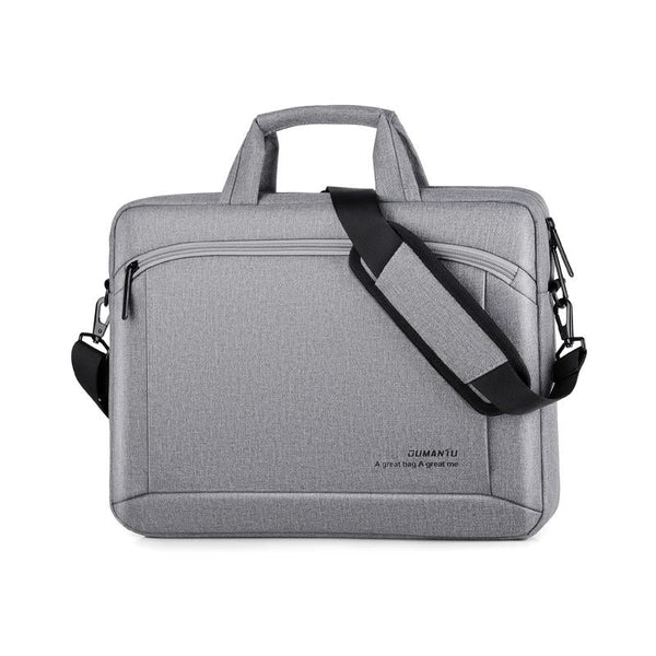 15 Inch Laptop Leather Handbag For Business Briefcase Light Grey Laptop Cases & Bags