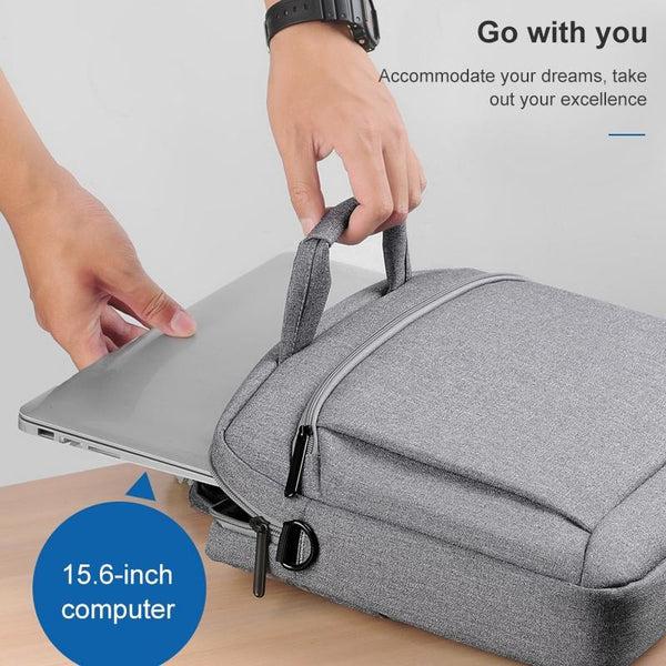 15 Inch Laptop Leather Handbag For Business Briefcase Light Grey Laptop Cases & Bags