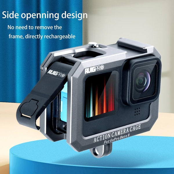 Metal Border Frame Mount For Gopro Hero10 / 9 With Dual Cold Shoes Base Other Camera & Photo Accs
