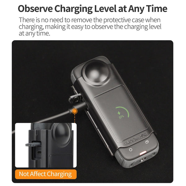 Transparent Black Sunnylife Lens Screen Protector For Insta360 X4 Audio And Video Camera Screen Protectors