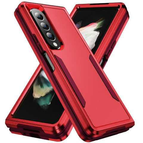 Shockproof Pc Tpu Case For Samsung Galaxy Z Fold4 5G Red Cases Covers & Skins