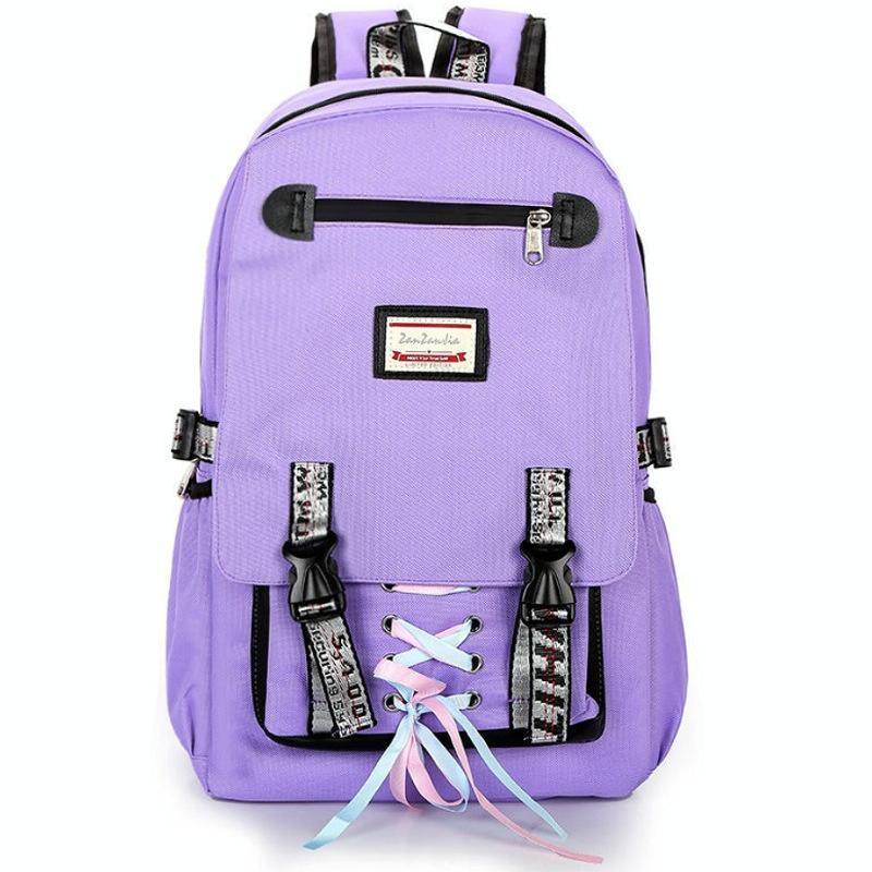Anti Theft Usb Backpack For Sports And Leisure Purple Women Backpacks