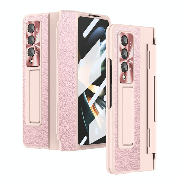 For Samsung Galaxy Z Fold4 5G Full Coverage Phone Case With Hinge Integrated Design Gold + Blue Other Mobile Accessories