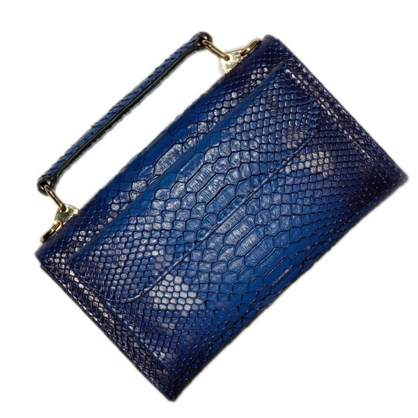 Versatile Lady Crossbody Wrist Bag Multi Functional Snake Pattern Blue Women's Bags & Handbags