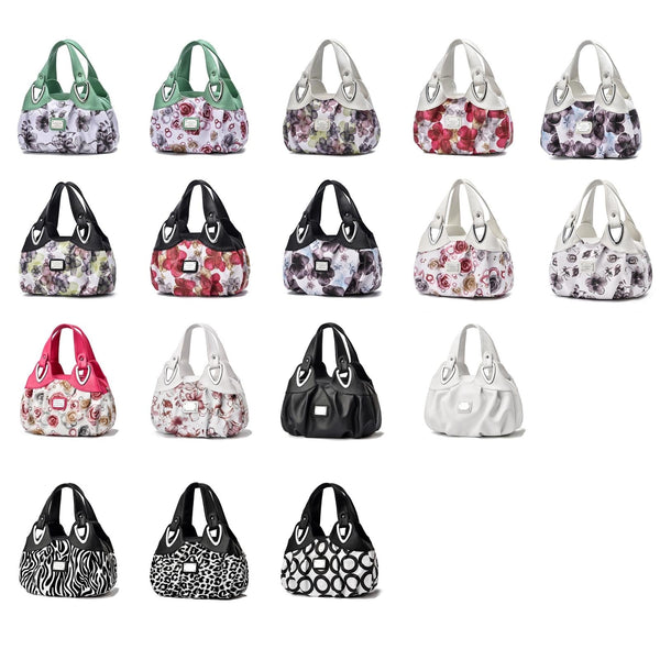 Soft Leather Women Handbag White Handle Red Rose Women's Bags & Handbags