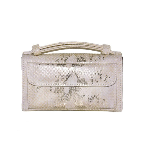 Snake Sequins Print Wrist Bag Multifunctional Chain One Shoulder Diagonal Wallet Rice White Wallets