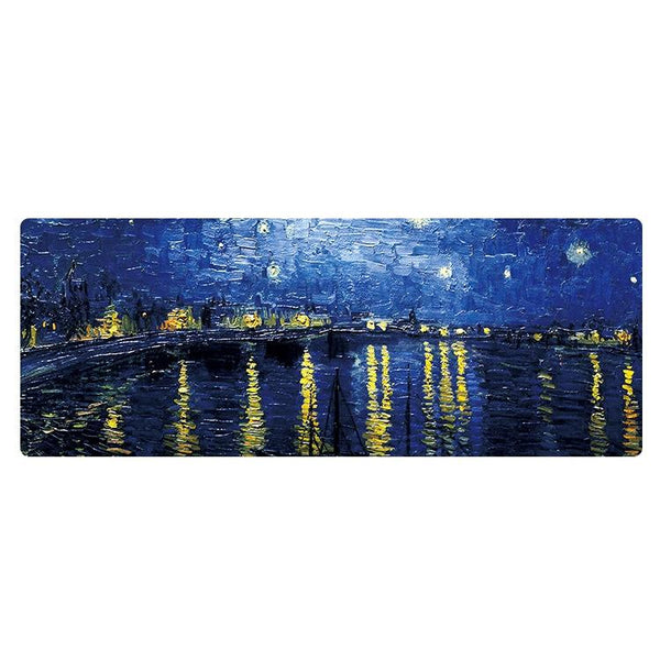 Large Oil Painting Desk Rubber Mlarge Mouse Pad Starry Nightouse Mouse Pads & Wrist Rests