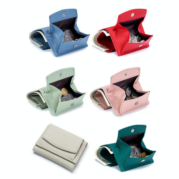 Compact Rfid Leather Coin Purse Wallet Secure & Stylish Rice White Wallets