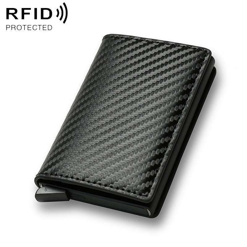 Carbon Fiber Rfid Wallet For Men Black Fibers Wallets