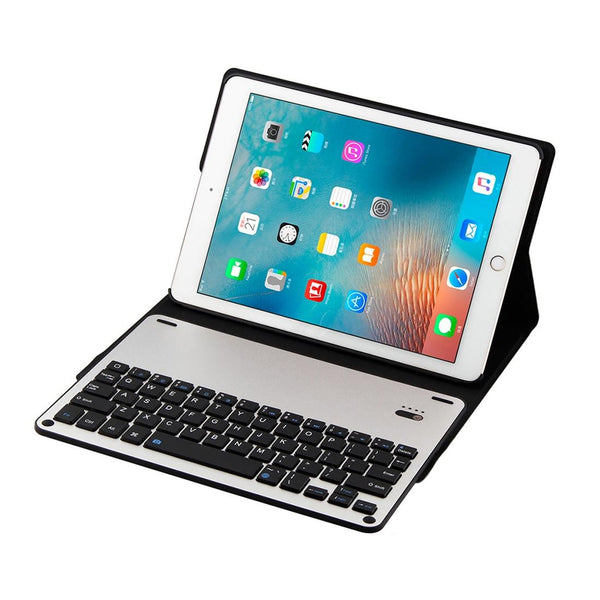 Bluetooth Keyboard & Leather Tablet Case For Ipad Air / Pro 9.7 Detachable Water Repellent Magnetic 3 Gear Angle Gold Keyboards