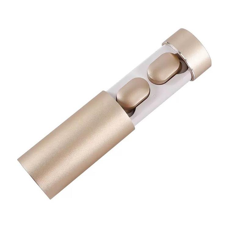 Dt 16 Wireless Two Ear Bluetooth Headset With Touch Control Smart Magnetic Charging Automatic Pairing Gold Earbuds