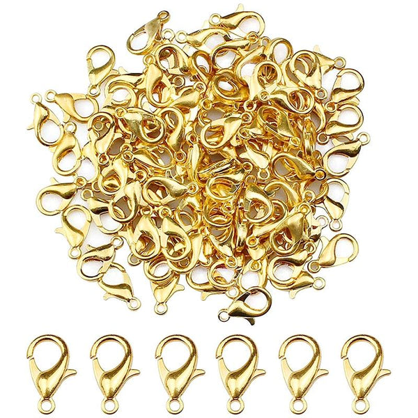 100 High Quality 12Mm Alloy Lobster Claw Jewelry Accessories Jewellery Cord & Wire