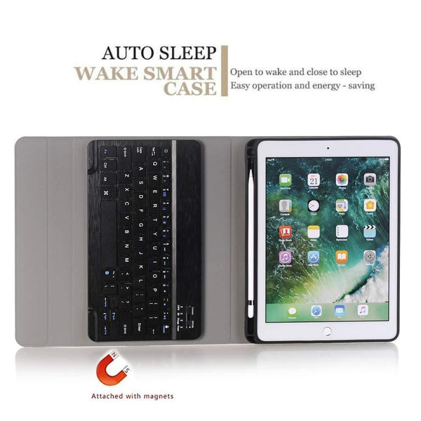 Bluetooth Keyboard & Leather Tablet Case For Ipad Pro / Air 9.7 With Detachable Design Pencil Holder Gold Keyboards