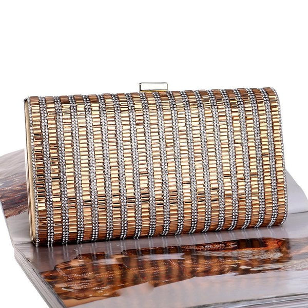 Fashion Banquet Party Diamond Square Handbag Gold Women's Bags & Handbags