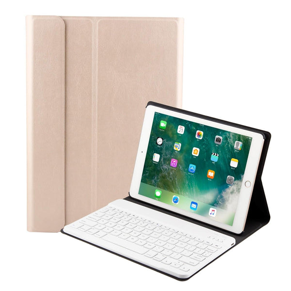 Bluetooth Keyboard & Leather Tablet Case For Ipad Air / Pro 9.7 Three Gear Angle Adjustment Magnetic Sleep Function Abs Brushed Texture Gold Keyboards