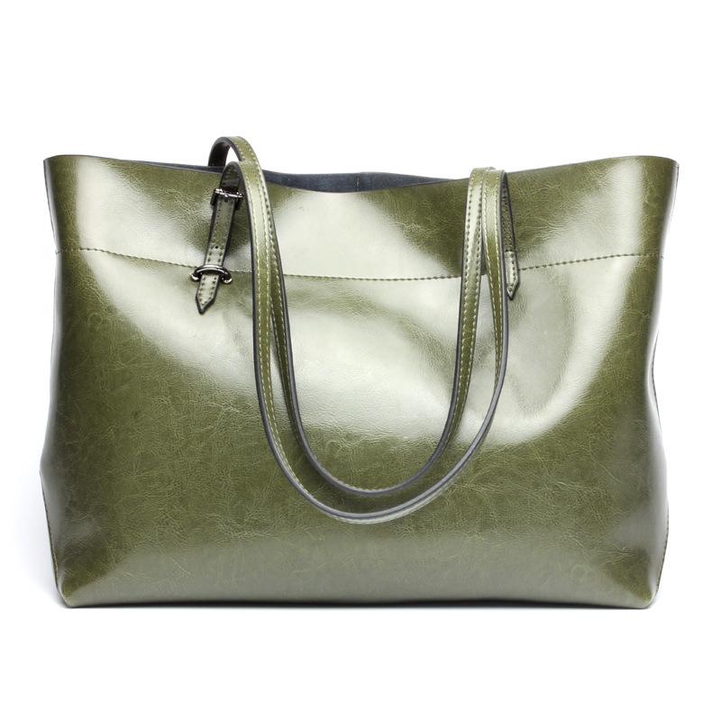 Stylish Shoulder Tote For Women Army Green Horizontal Version Women's Bags & Handbags